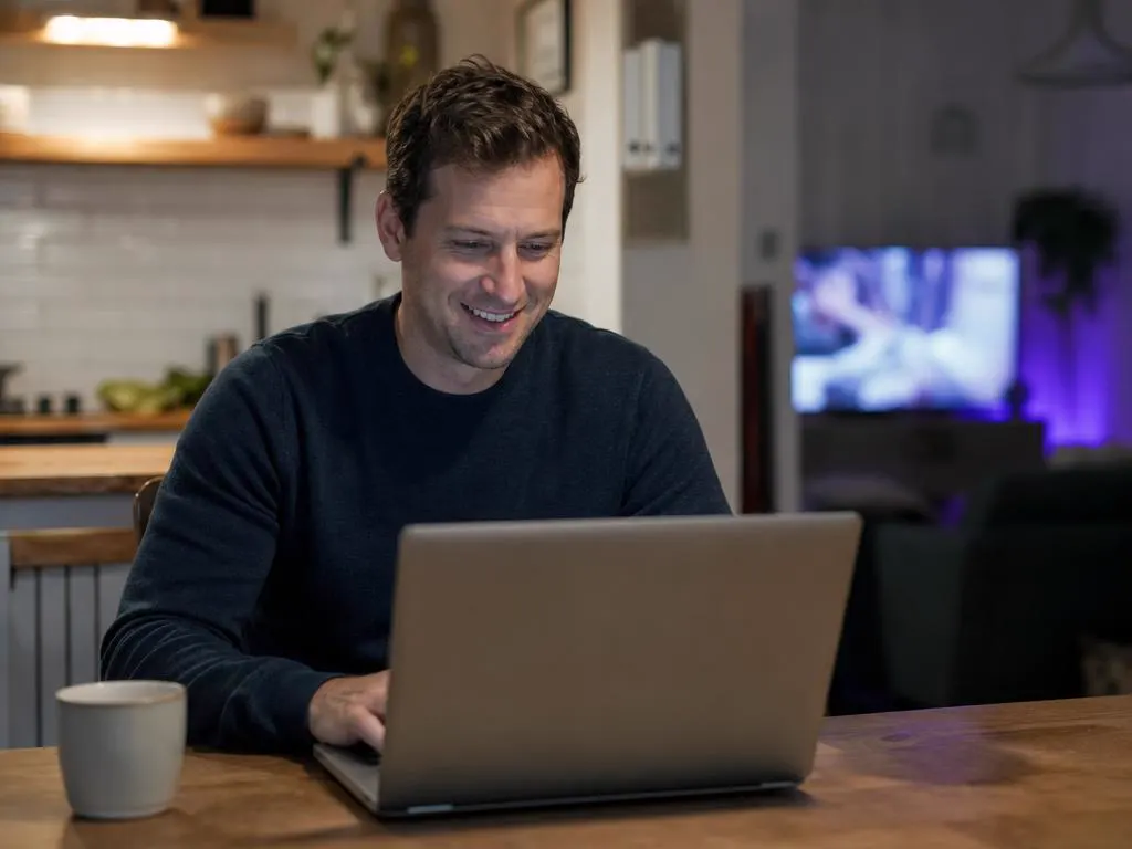 Homme qui lit ses identifiants après avoir suivi la FAQ IPTV Smarters Pro