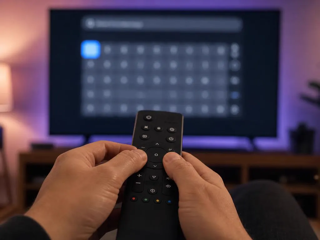Typing login details with a TV remote on an on-screen keyboard