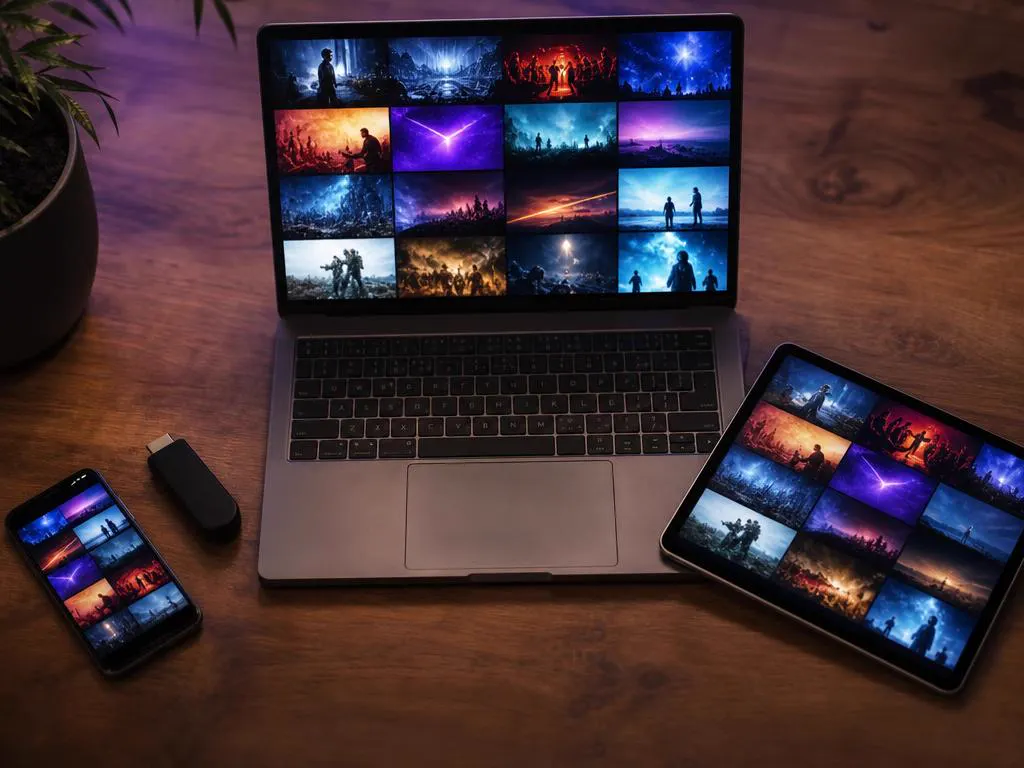IPTV Smarters Pro download on a phone, tablet, laptop and TV