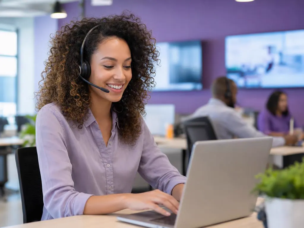 Support specialist helping a customer set up the app