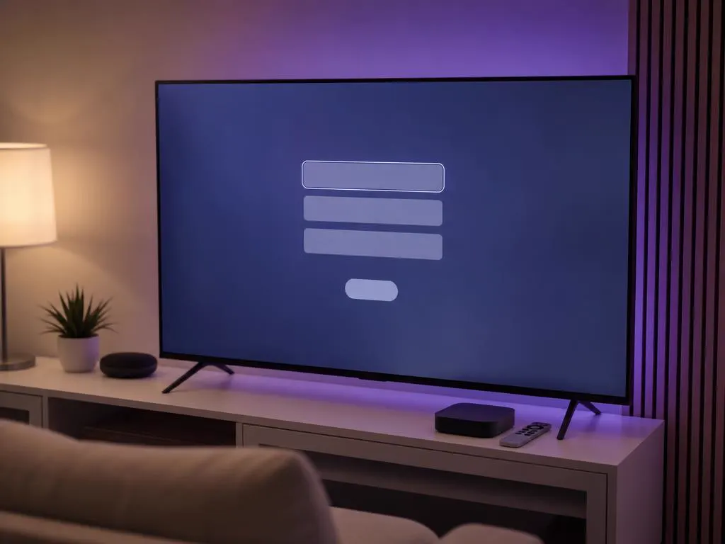 Signing in to an IPTV player on an Apple TV with a remote