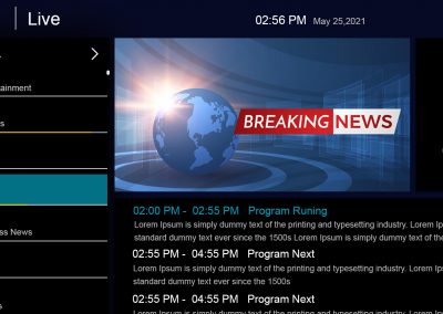 TV en direct avec le guide des programmes sur une tablette